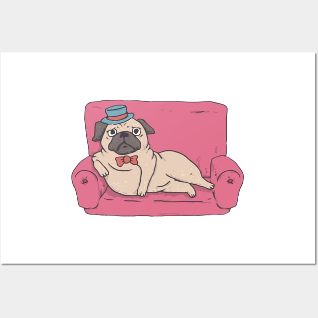 Couch Pug Wall Art by edwardecho